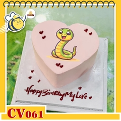 Bánh kem CV061 sinh nhật tuổi Tỵ hình con rắn dễ thương