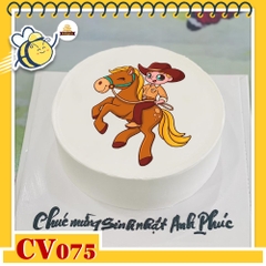 Bánh kem CV075 sinh nhật tuổi Ngọ hình cậu bé cưỡi ngựa
