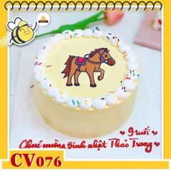 Bánh kem CV076 sinh nhật tuổi Ngọ hình con ngựa dễ thương