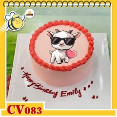 Bánh kem CV083 sinh nhật tuổi Mùi hình con dê đeo kính thú vị