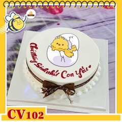 Bánh kem CV102 sinh nhật tuổi Dậu hình con gà con mới nở