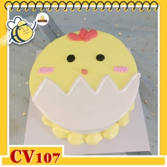Bánh kem CV107 sinh nhật tuổi Dậu tạo hình con gà vàng cute