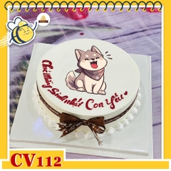 Bánh kem CV112 sinh nhật tuổi Tuật hình con chó cười vui vẻ