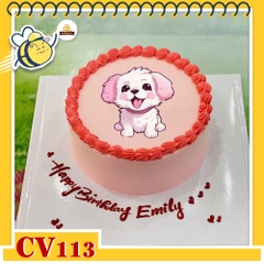 Bánh kem CV113 sinh nhật tuổi Tuật hình con chó ngoan ngoãn