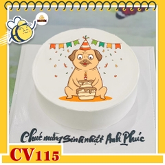 Bánh kem CV115 sinh nhật tuổi Tuật hình con chó ngố ngốc nghếch