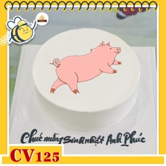 Bánh kem CV125 sinh nhật tuổi Hợi hình con heo nằm dài độc lạ