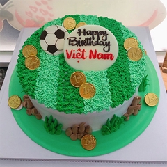 [SP0074] Đam mê sân cỏ bánh kem bé trai màu xanh lá tạo hình sân bóng đẹp