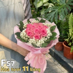 Bó hoa tươi F57 11 bông hồng cánh sen