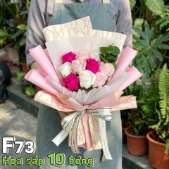 Bó hoa hồng sáp vĩnh cửu F73 10 bông