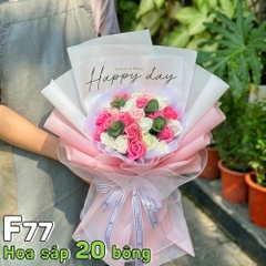 Bó hoa hồng sáp vĩnh cửu F77 20 bông