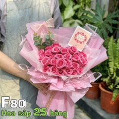 Bó hoa hồng sáp vĩnh cửu F80 25 bông