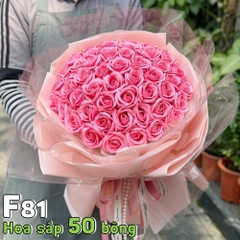 Bó hoa hồng sáp vĩnh cửu F81 50 bông