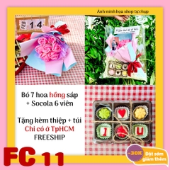 Set combo socola và hoa hồng sáp FC11 valentine