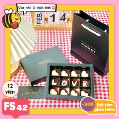 Hộp socola valentine vuông FS42 12 viên (Chỉ ship TpHCM)