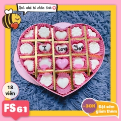 Hộp Socola Valentine trái tim 18 viên có ngăn FS61