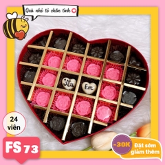 Hộp Socola Valentine trái tim 24 viên có ngăn FS73