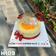 Bánh sinh nhật bông lan trứng muối H109 trái tim bướm bạc tặng bạn gái