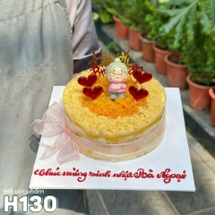 Bánh sinh nhật bông lan trứng muối H130 mô hình tặng bà ngoại, bà nội