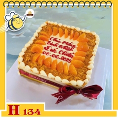 Bánh sinh nhật bông lan trứng muối H134 khuôn vuông sang trọng đẳng cấp