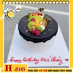 Bánh kem sinh nhật H216 socola và trái cây nhiệt đới tươi mát