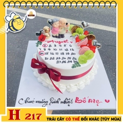 Bánh kem sinh nhật H217 lịch tháng đặc biệt tặng sinh nhật bố mẹ