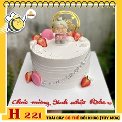 Bánh kem sinh nhật H221 tặng bà, mẹ, bác gái đơn giản nhưng tinh tế