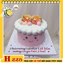 Bánh kem sinh nhật H225 hình mặt người hồng đáng yêu dành cho bé