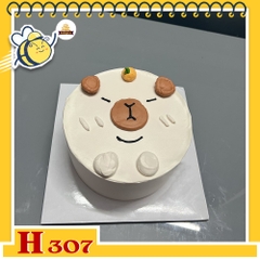 Bánh kem sinh nhật H307 hình capybara mặt tròn cute dễ thương
