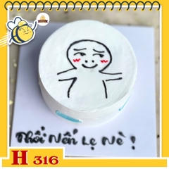 Bánh kem sinh nhật H316 vẽ hình troll Thổi nến lẹ nè