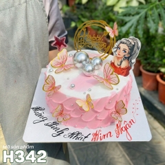 Bánh kem sinh nhật H342 nàng bướm xinh phụ kiện cô gái trang trí