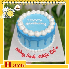 Bánh kem sinh nhật H376 phong cách chảy kem màu xanh tươi sáng tặng bố yêu