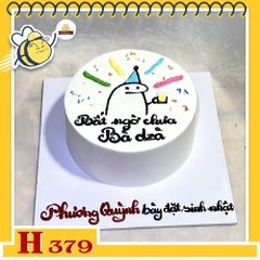 Bánh kem sinh nhật H379 sữa tươi vẽ hình troll "Bất ngờ chưa bà zà" vui nhộn