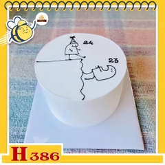 Bánh kem sinh nhật H386 vẽ hình meme độc đáo, hài hước