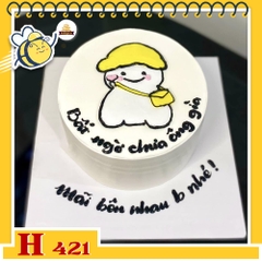 Bánh kem sinh nhật H421 tặng bạn thân với hình vẽ chibi dễ thương