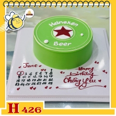 Bánh kem sinh nhật H426 tạo hình bia Heineken tặng chồng