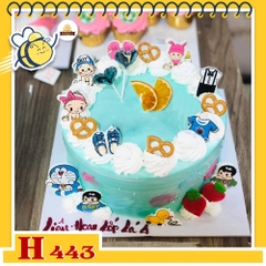 Bánh kem sinh nhật H443 phụ kiện trang trí đủ loại cho bé trai