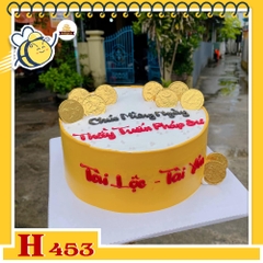 Bánh kem sinh nhật H453 sinh nhật thầy cô, sếp, người thân có đồng tiền vàng tài lộc