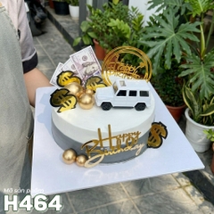 Bánh kem sinh nhật H464 tặng sếp nam xe hơi và phụ kiện đô la tài lộc