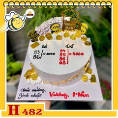 Bánh kem sinh nhật H482 xổ số troll bạn thân tặng bố màu trắng phụ kiện