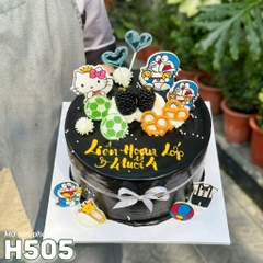 Bánh kem sinh nhật H505 trang trí Doraemon Hello Kitty cool ngầu