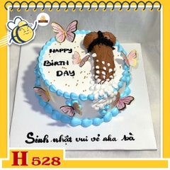 Bánh kem sinh nhật H528 troll hình "của quý" hài hước bướm bay