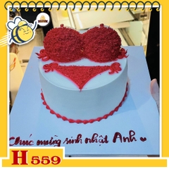 Bánh kem sinh nhật H559 bọc vàng tiền đô và rượu vang đỏ