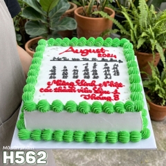 Bánh kem sinh nhật H562 hình lịch tháng màu xanh lá nổi bật
