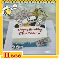 Bánh kem sinh nhật H566 tặng sếp phong cách tài lộc