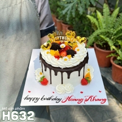 Bánh kem H632 chảy socola đậm đà trang trí bánh Oreo và trái cây nhiệt đới