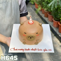 Bánh kem H645 tạo hình chú chuột Capybara bộ trưởng bộ ngoại giao
