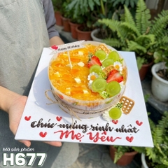 Bánh sinh nhật bông lan trứng muối H677 nho xanh và phô mai thanh mát
