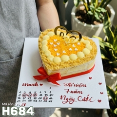 Bánh sinh nhật bông lan trứng muối H684 lịch kỷ niệm ngày cưới