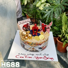 Bánh sinh nhật bông lan trứng muối H688 Người Nhện Spiderman cho bé trai