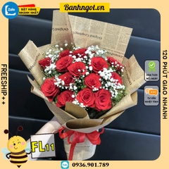 Bó hoa tươi FL11 hoa hồng đỏ